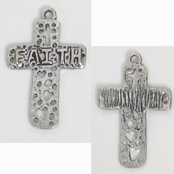 Christian Cross Rhinestone Black Silver Gold Pendants for Necklaces (Set of 3) - Picture 4 of 4